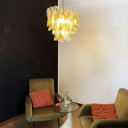 Floral Glass Petal LED Chandelier