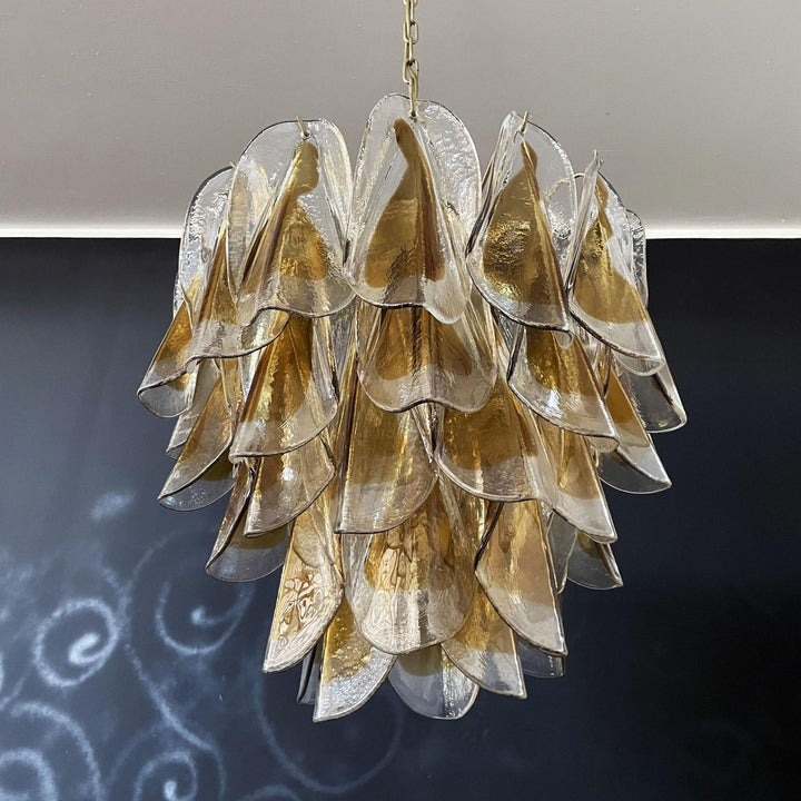 Floral Glass Petal LED Chandelier