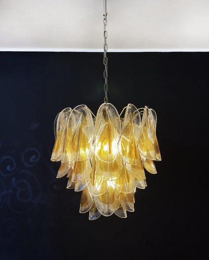 Floral Glass Petal LED Chandelier