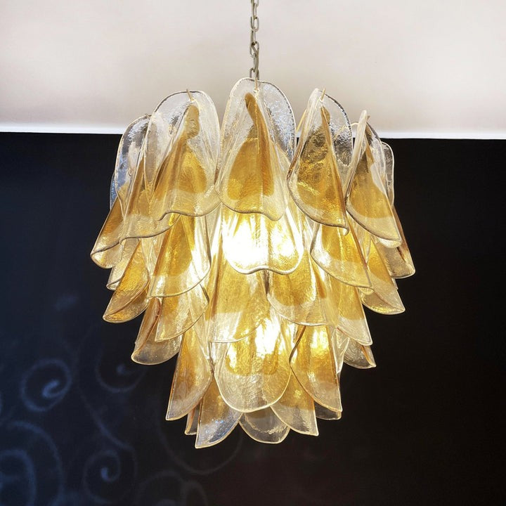 Floral Glass Petal LED Chandelier