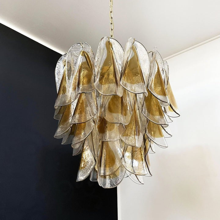 Floral Glass Petal LED Chandelier