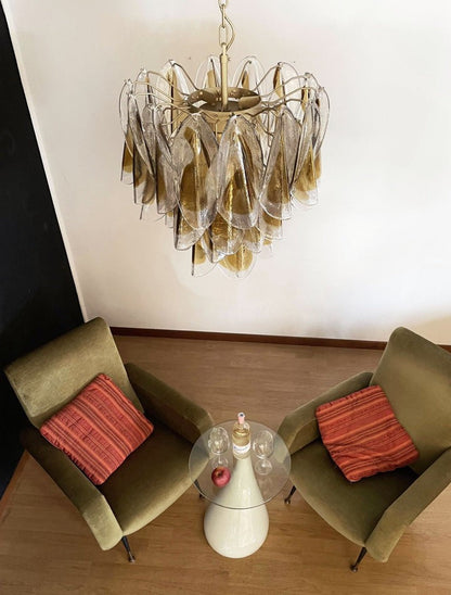 Floral Glass Petal LED Chandelier