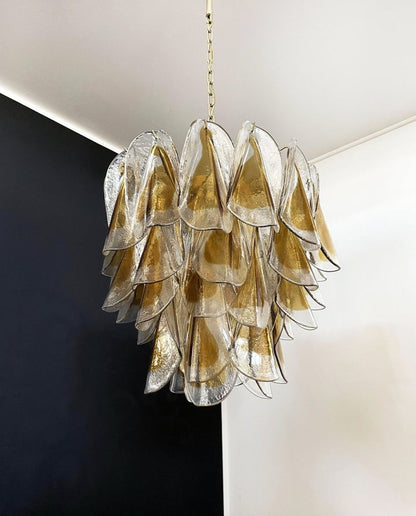 Floral Glass Petal LED Chandelier