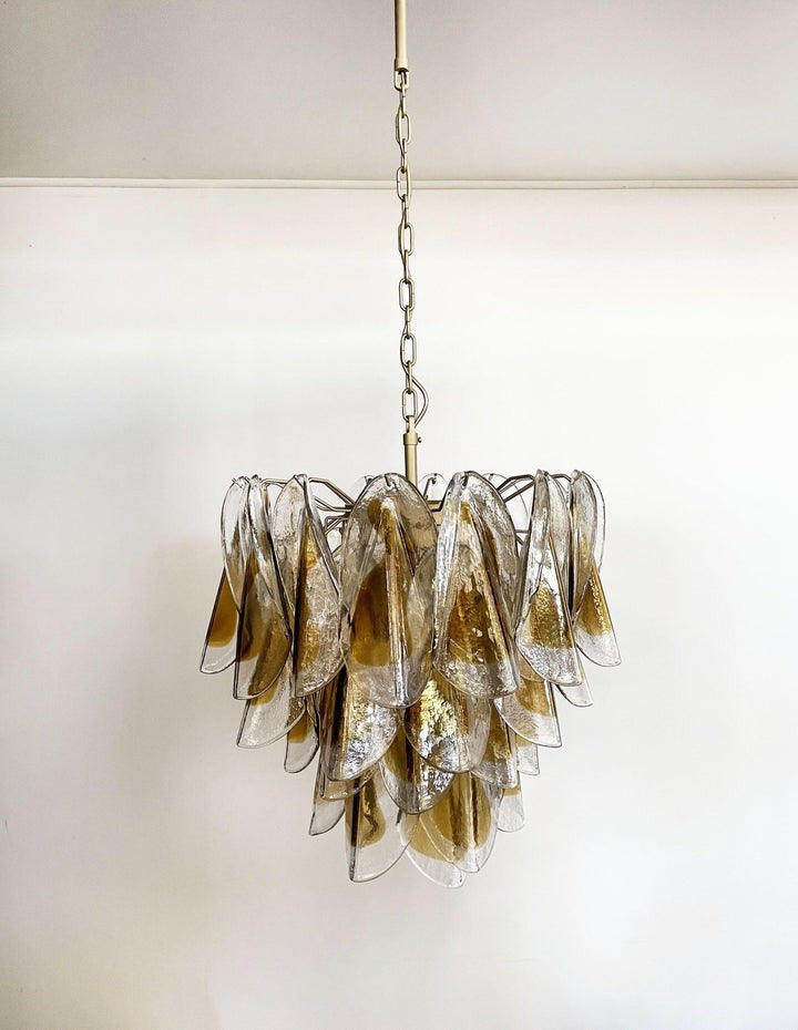 Floral Glass Petal LED Chandelier
