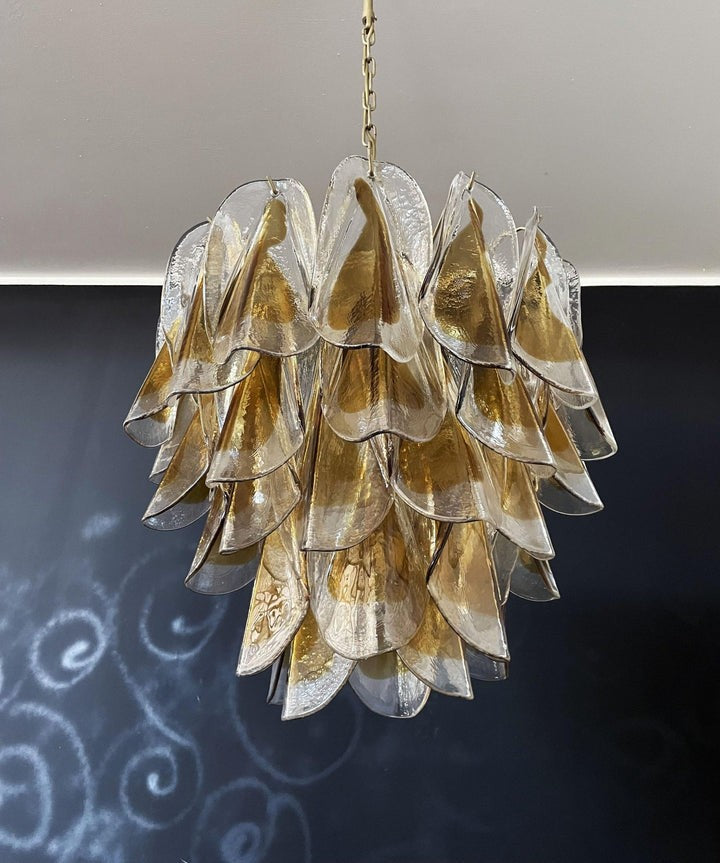 Floral Glass Petal LED Chandelier