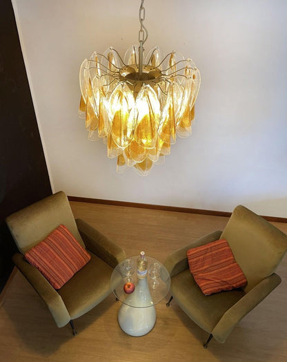 Floral Glass Petal LED Chandelier