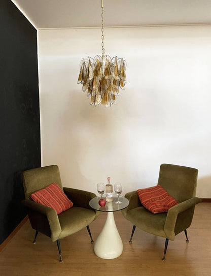 Floral Glass Petal LED Chandelier