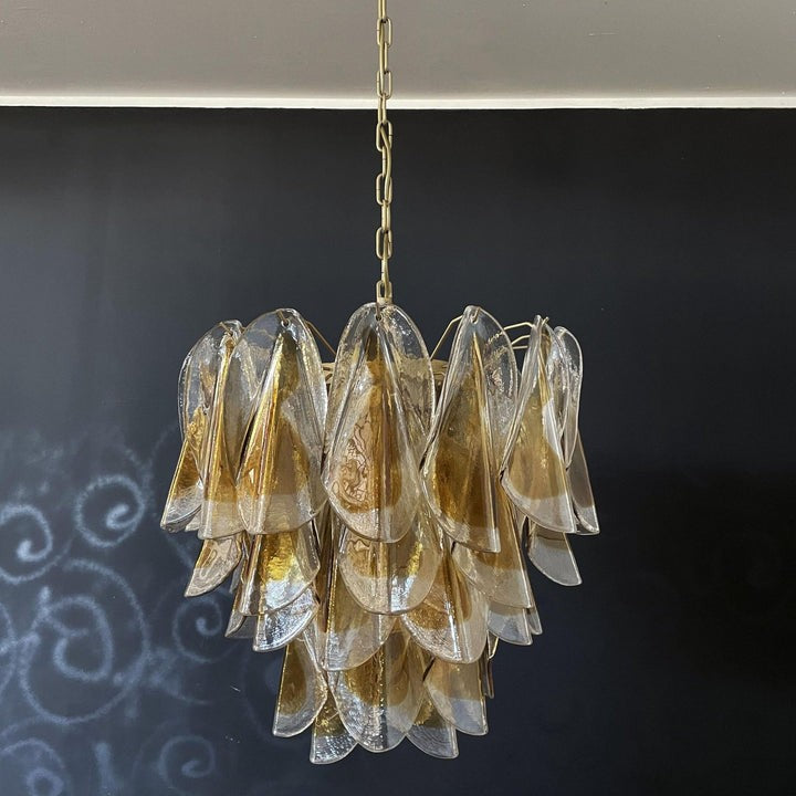 Floral Glass Petal LED Chandelier