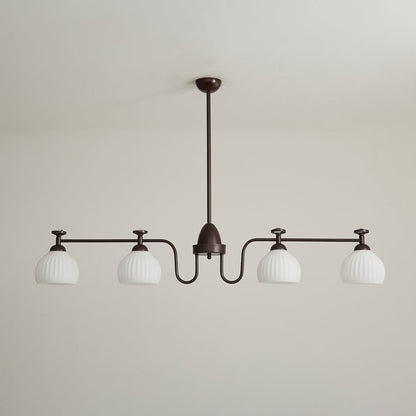 Floral Glass Shade Chandelier – Modern LED Ceiling Light
