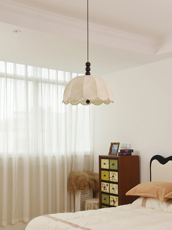 Floral Scalloped Fabric Pendant Ceiling Light