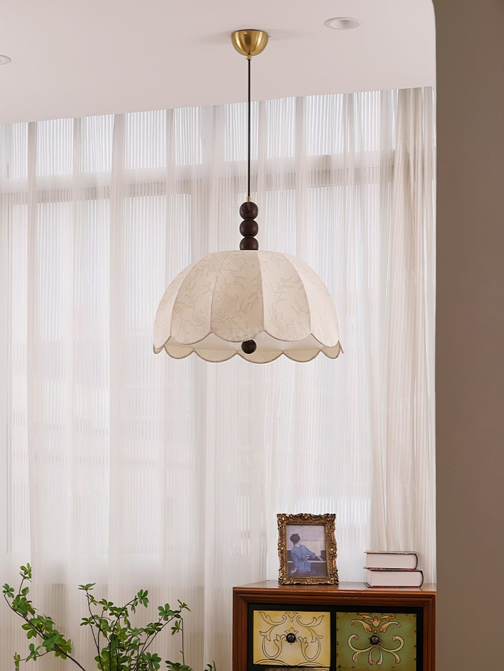 Floral Scalloped Fabric Pendant Ceiling Light