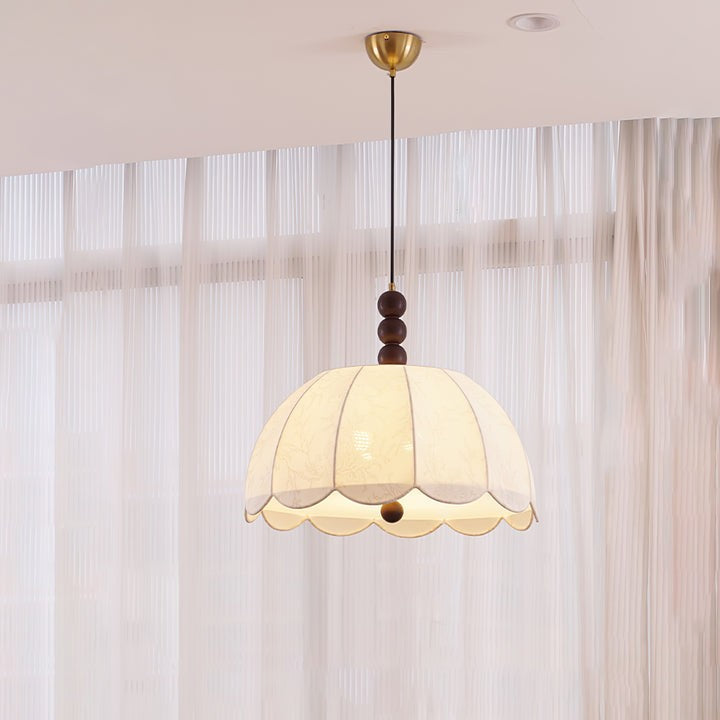 Floral Scalloped Fabric Pendant Ceiling Light
