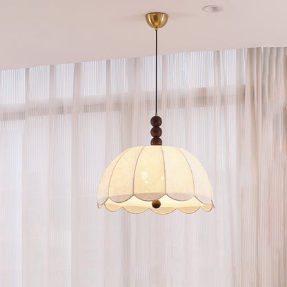 Floral Scalloped Fabric Pendant Ceiling Light
