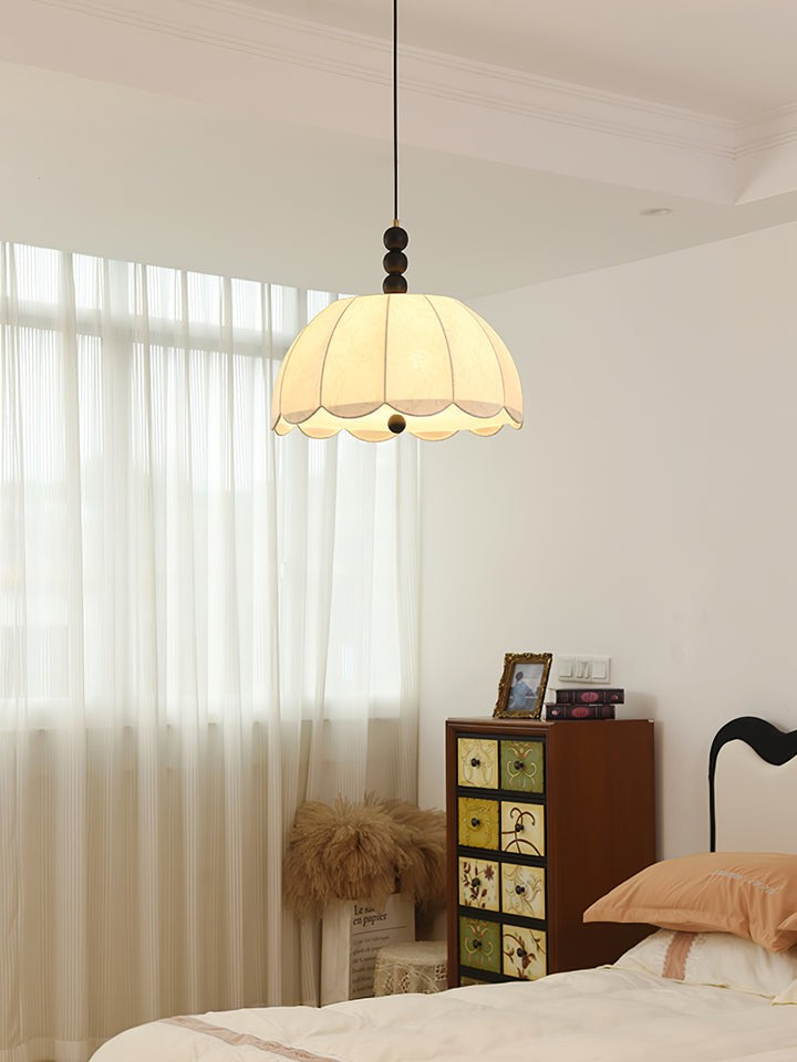 Floral Scalloped Fabric Pendant Ceiling Light
