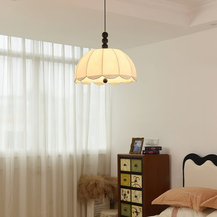Floral Scalloped Fabric Pendant Ceiling Light