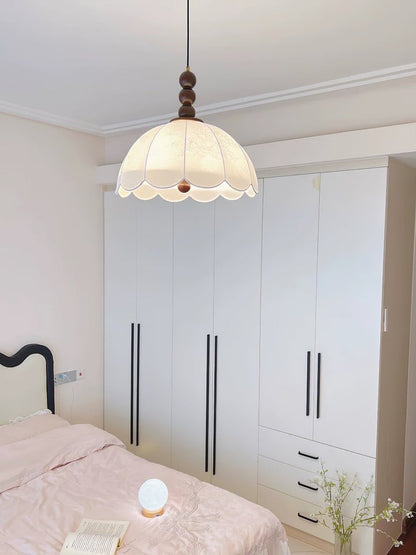 Floral Scalloped Fabric Pendant Ceiling Light