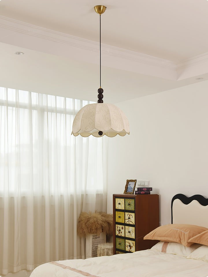 Floral Scalloped Fabric Pendant Ceiling Light