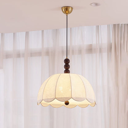 Floral Scalloped Fabric Pendant Ceiling Light
