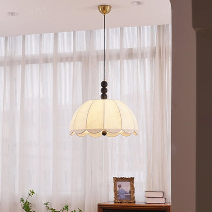 Floral Scalloped Fabric Pendant Ceiling Light