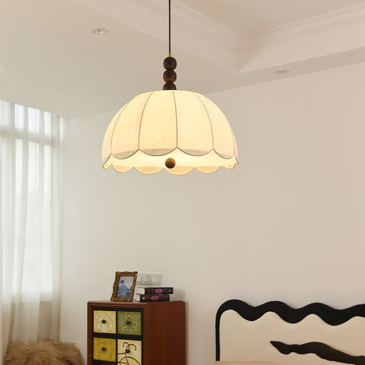 Floral Scalloped Fabric Pendant Ceiling Light