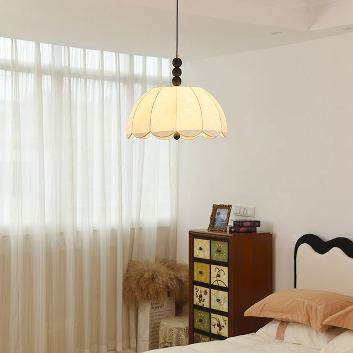 Floral Scalloped Fabric Pendant Ceiling Light