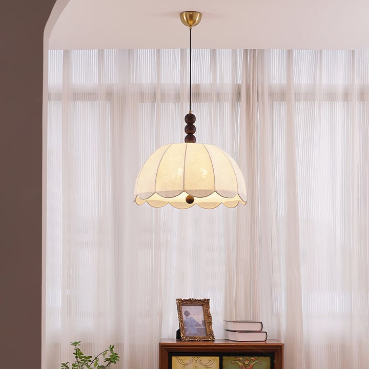 Floral Scalloped Fabric Pendant Ceiling Light