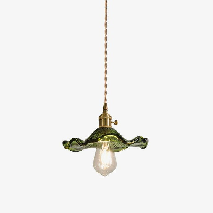 Fluted Hibiscus Glass Swag Pendant Light