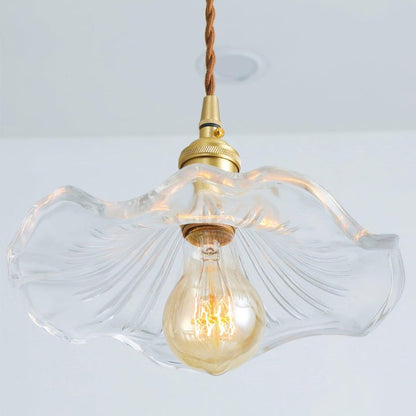 Fluted Hibiscus Glass Swag Pendant Light