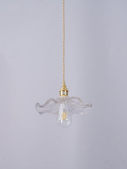 Fluted Hibiscus Glass Swag Pendant Light