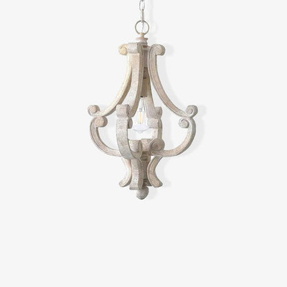 French Country Metal & Wood Ceiling Pendant Light