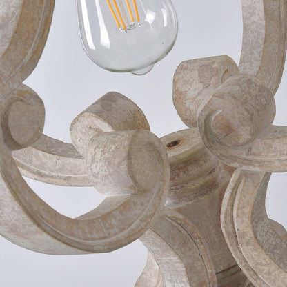French Country Metal & Wood Ceiling Pendant Light