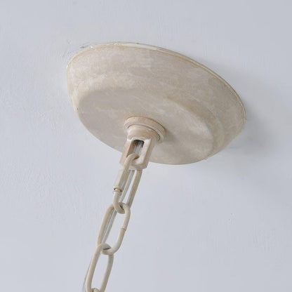 French Country Metal & Wood Ceiling Pendant Light