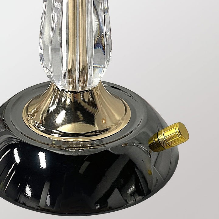 Frosted Glass Dome Table Lamp with Black Metal Frame