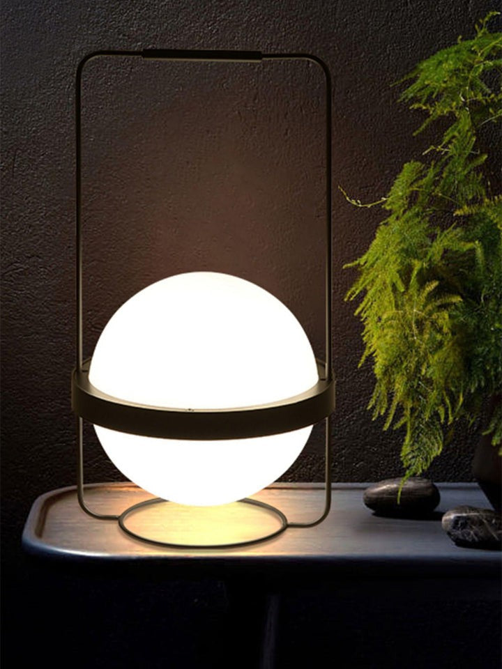 Garden-Inspired LED Table Lamp with Planter & Acrylic Globe