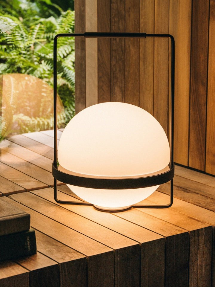 Garden-Inspired LED Table Lamp with Planter & Acrylic Globe