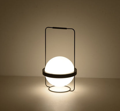 Garden-Inspired LED Table Lamp with Planter & Acrylic Globe
