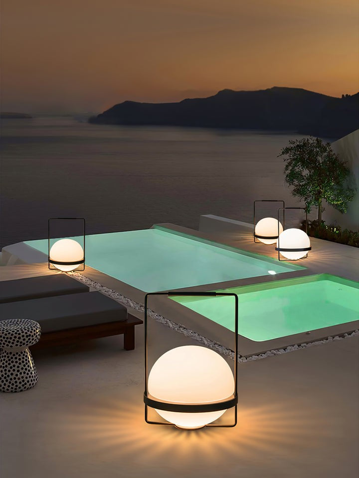 Garden-Inspired LED Table Lamp with Planter & Acrylic Globe