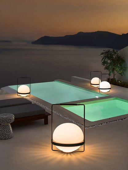 Garden-Inspired LED Table Lamp with Planter & Acrylic Globe