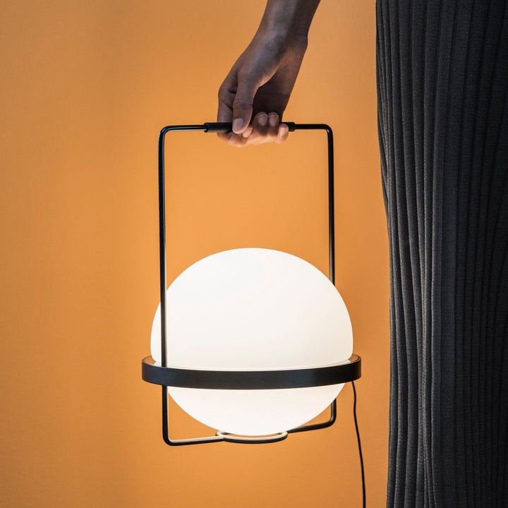 Garden-Inspired LED Table Lamp with Planter & Acrylic Globe