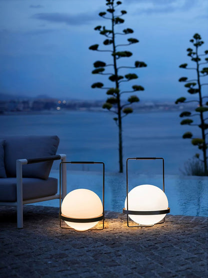 Garden-Inspired LED Table Lamp with Planter & Acrylic Globe