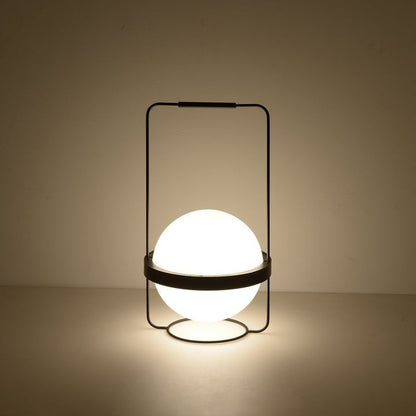 Garden-Inspired LED Table Lamp with Planter & Acrylic Globe