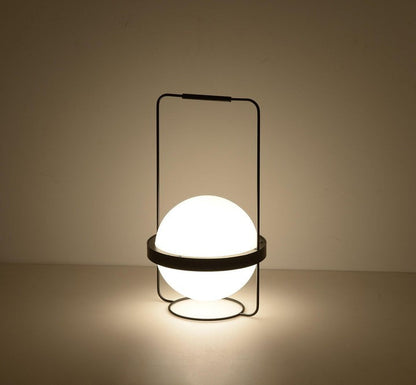 Garden-Inspired LED Table Lamp with Planter & Acrylic Globe