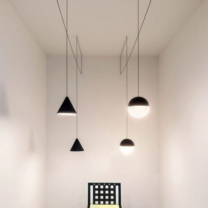 Geometric Cable-Wrapped Pendant Light
