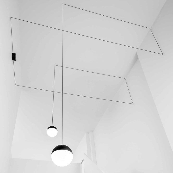Geometric Cable-Wrapped Pendant Light