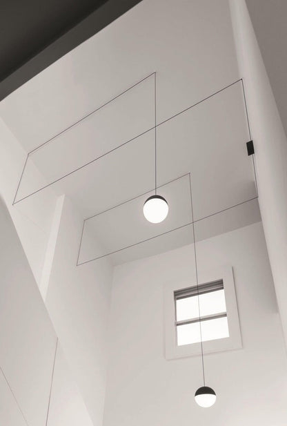 Geometric Cable-Wrapped Pendant Light