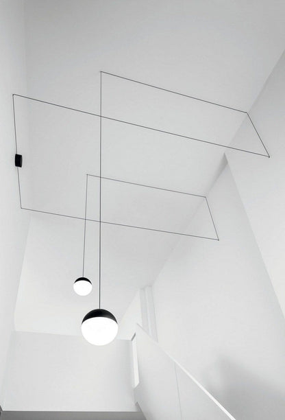 Geometric Cable-Wrapped Pendant Light