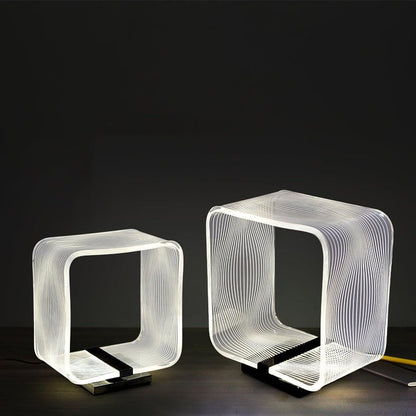 Geometric Wire Cube LED Table Lamp