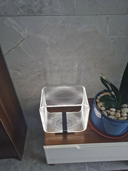 Geometric Wire Cube LED Table Lamp