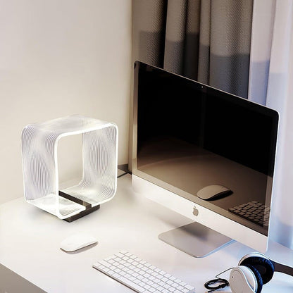 Geometric Wire Cube LED Table Lamp