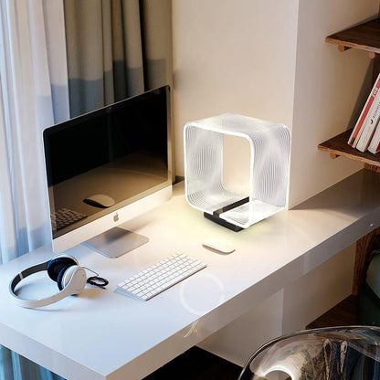 Geometric Wire Cube LED Table Lamp